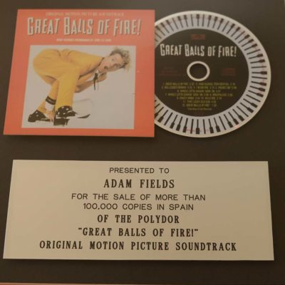 Adam Fields - Great Balls of Fire! - Soundtrack Award