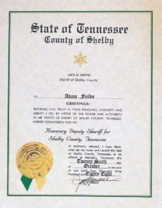Adam Fields – Tennessee Honorary Award